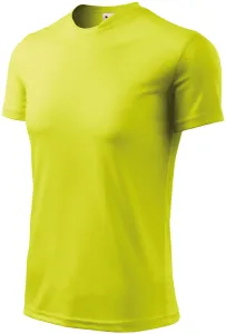 T-Shirt mit asymmetrischem Ausschnitt, Neon Gelb, 2XL