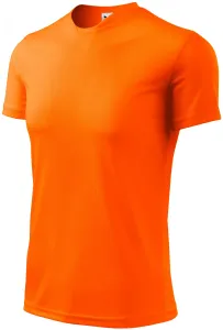 T-Shirt mit asymmetrischem Ausschnitt, neon orange, 2XL