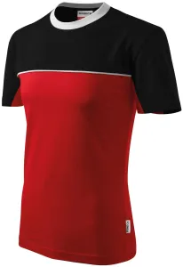 T-Shirt mit zwei Farben, rot, L