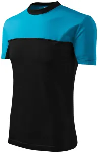 T-Shirt mit zwei Farben, türkis, S