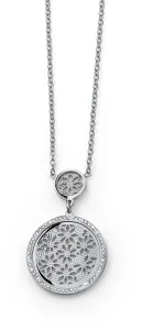 Oliver Weber Charmante Halskette aus Stahl mit kubischen Zirkonia Ukulan Magic Blossoms 12321