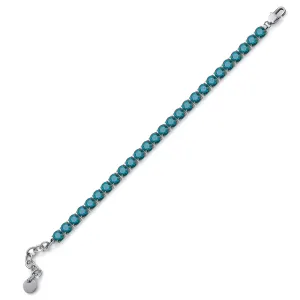 Oliver Weber Glänzendes Stahlarmband mit blaugrünen Kristallen Déjà Vu 32326 379