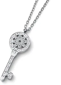 Oliver Weber Original Halskette Schlüssel mit klaren Zirkonen Swarovski Unlock 12159
