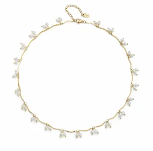 Oliver Weber Wunderschöne vergoldete Halskette mit Perlen Kurozome Silky Pearls 12312G