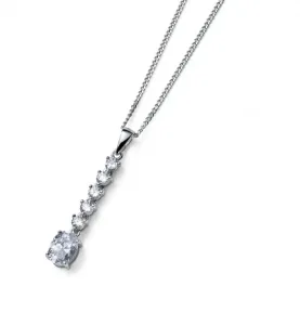 Oliver Weber Zeitlose Silberkette mit Kristallen Genuine Oval 61183 (Halskette, Anhänger)