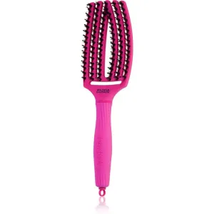 Olivia Garden Fingerbrush ThinkPink Flache Bürste mit Nylon- und Eberborsten Neon Pink 1 St