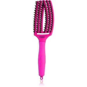 Olivia Garden Fingerbrush ThinkPink Flache Bürste mit Nylon- und Eberborsten Neon Violet 1 St