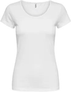 ONLY Damen T-Shirt ONLLIVE LOVE LIFE Tight Fit 15205059 White XL
