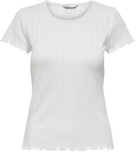 ONLY Damen T-Shirt ONLCARLOTTA Tight Fit 15256154 White M