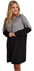ONLY CARMAKOMA Damen Kleid CARLAURA Regular Fit 15183362 Medium Grey Melange W. BLACK STRIPE 5XL/6XL