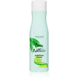 Oriflame Love Nature Organic Tea Tree & Lime reinigendes Gesichtswasser für fettige Haut 150 ml