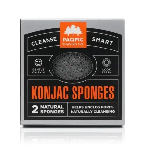 Pacific Shaving Konjac Sponges sanftes Peeling-Schwämmchen für das Gesicht 2 St