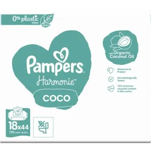 Pampers Harmonie Coconut Pure feuchte Feuchttücher für Kinder 18x44 St