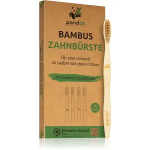 Pandoo Bambuszahnbürsten Medium Soft - vorteilhafte Packung mit 4 Stück
