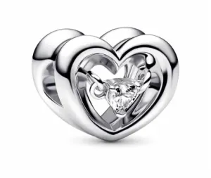 Pandora Bezaubernde Silbertropfen Herz mit schwebendem ZirkonMoments 792493C01