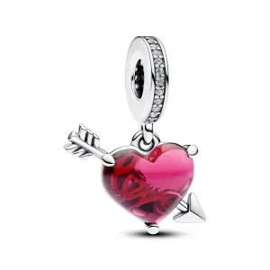 Pandora Bezaubernder Silberanhänger Herz durchbohrt von einem Pfeil 793085C01