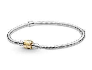 Pandora Elegantes Silberarmband mit Goldschließe 599347C00 16 cm