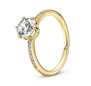 Pandora Funkelnder vergoldeter Ring Sparkling Crown Shine 168289C01 52 mm