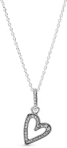 Pandora Silberkette mit glitzerndem Herz 398688C01-50