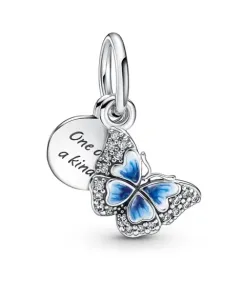 Pandora Wunderschöner hängender Anhänger Blauer Schmetterling 790757C01