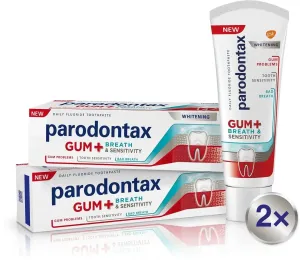 Parodontax Zahnpasta bei Zahnfleischproblemen, Atem und Zahnempfindlichkeit Gum and Sensitive Whitening Duo 2 x 75 ml