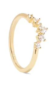 PDPAOLA Bezaubernder vergoldeter Ring mit Zirkonen CIEL Gold AN01-823 52 mm