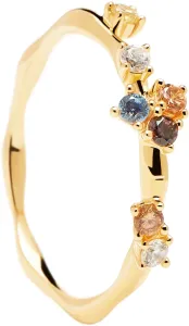 PDPAOLA Charmanter vergoldeter Ring mit Zirkonen FIVE Gold AN01-210 50 mm