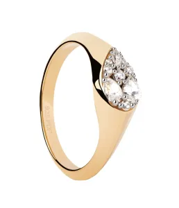 PDPAOLA Charmanter vergoldeter Ring mit Zirkonen Vanilla AN01-A51 50 mm