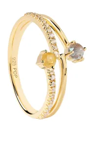 PDPAOLA Einfallsreicher vergoldeter Ring mit Zirkonen PATIO AN01-644 50 mm