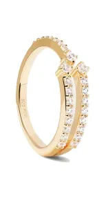 PDPAOLA Einzigartiger vergoldeter Ring mit klaren Zirkonen SISI Gold AN01-865 48 mm