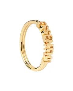 PDPAOLA {{Eleganter} vergoldeter Ring ESSENTIAL Gold AN01-60 50 mm