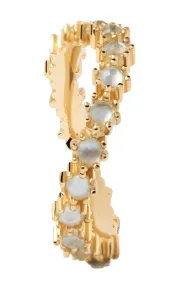 PDPAOLA Elegantervergoldeter Ring mit Zirkonen BLUE TIDE Gold AN01-460 50 mm