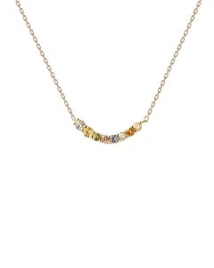 PDPAOLA Feine vergoldete Halskette mit Zirkonen RAINBOW Gold CO01-859-U