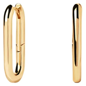 PDPAOLA Moderne vergoldete Ohrringe Beat Hoop Essentials AR01-923-U
