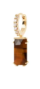 PDPAOLA Moderner vergoldeter Single-Ohrring KAORI TIGER EYE PG01-687-U