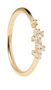PDPAOLA Offener vergoldeter Ring mit Zirkonen PRINCE AN01-672 50 mm