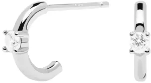 PDPAOLA romantische Ohrringe aus weißem Solitary Silver AR02-334-U