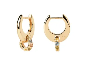 PDPAOLA Schicke vergoldete Ohrringe mit Anhänger RAINBOW Gold AR01-B89-U