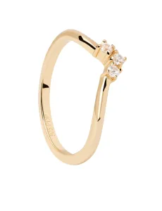 PDPAOLA Schicker vergoldeter Ring mit Zirkonen Mini Crown Essentials AN01-826 50 mm