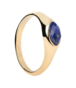 PDPAOLA Vergoldeter Ring Lapis Lazuli Nomad Vanilla AN01-A49 50 mm