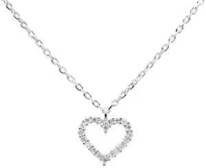 PDPAOLA Zarte Silberkette mit Herz White Heart Silver CO02-220-U (Kette, Anhänger)