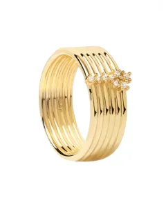 PDPAOLA Zeitloser vergoldeter Ring mit Zirkonen SUPER NOVA Gold AN01-614 54 mm