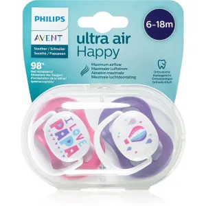 Philips Avent Soother Ultra Air Happy 6 - 18 m Schnuller Girl Balloons 2 St