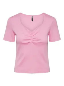 Pieces Damen T-Shirt PCTANIA Slim Fit 17135430 Begonia Pink S