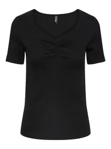 Pieces Damen T-Shirt PCTANIA Slim Fit 17135430 Black L
