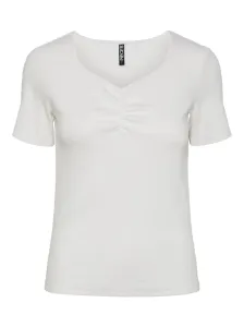 Pieces Damen T-Shirt PCTANIA Slim Fit 17135430 Bright White L