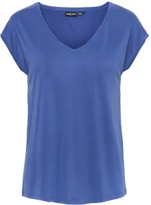 Pieces Damen T-Shirt PCKAMALA Comfort Fit 17095260 Mazarine Blue M