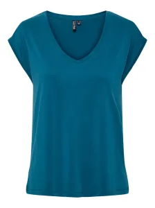 Pieces Damen T-Shirt PCKAMALA Comfort Fit 17095260 Deep Lagoon S