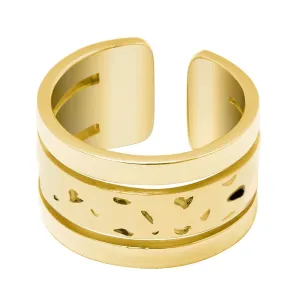 Pierre Lannier Markanter vergoldeter Ring Echo BJ10A720 52 mm