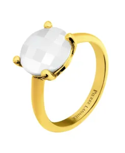 Pierre Lannier Vergoldeter Ring mit weißem Achat Multiples BJ06A321 52 mm